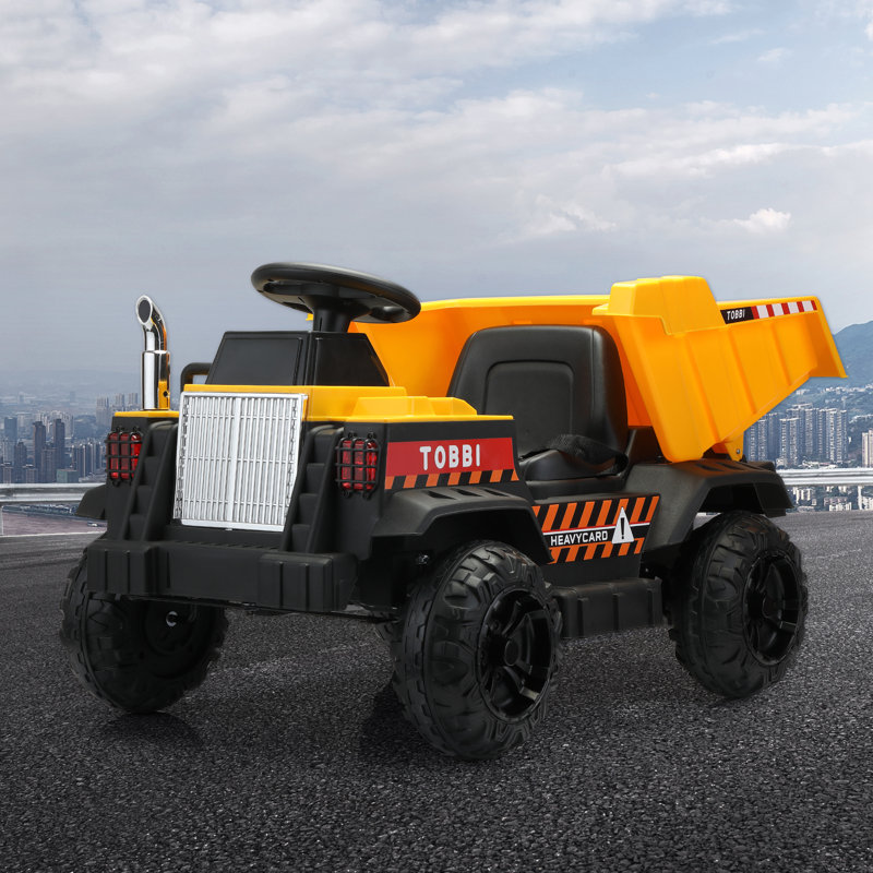 Tobbi 12v Kids Ride On Dump Truck With Remote Control Wayfair.ca